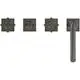 Ideal Standard 4-Loch-Badearmatur mit hochgezogener Auslauf- und zwei Kreuzgriffen in einem matten grauen Finish, montiert auf einer Wandoberfläche.
